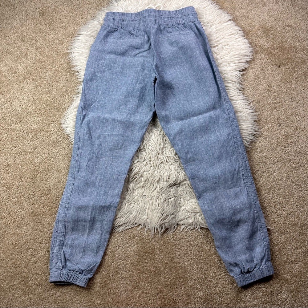 Athleta Cabo Linen Jogger Pants Blue - Picture 6 of 6